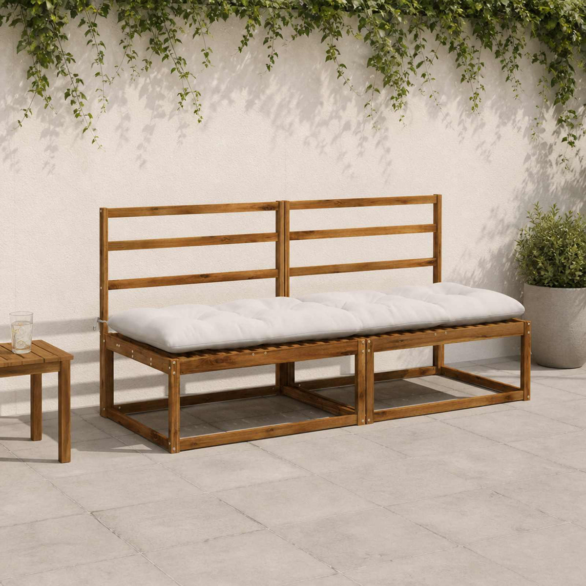 Μαξιλάρι πάγκου VIANEN 100% Πολυεστέρας Λευκό 190 x 60 x 12 εκ - Pakobazaar