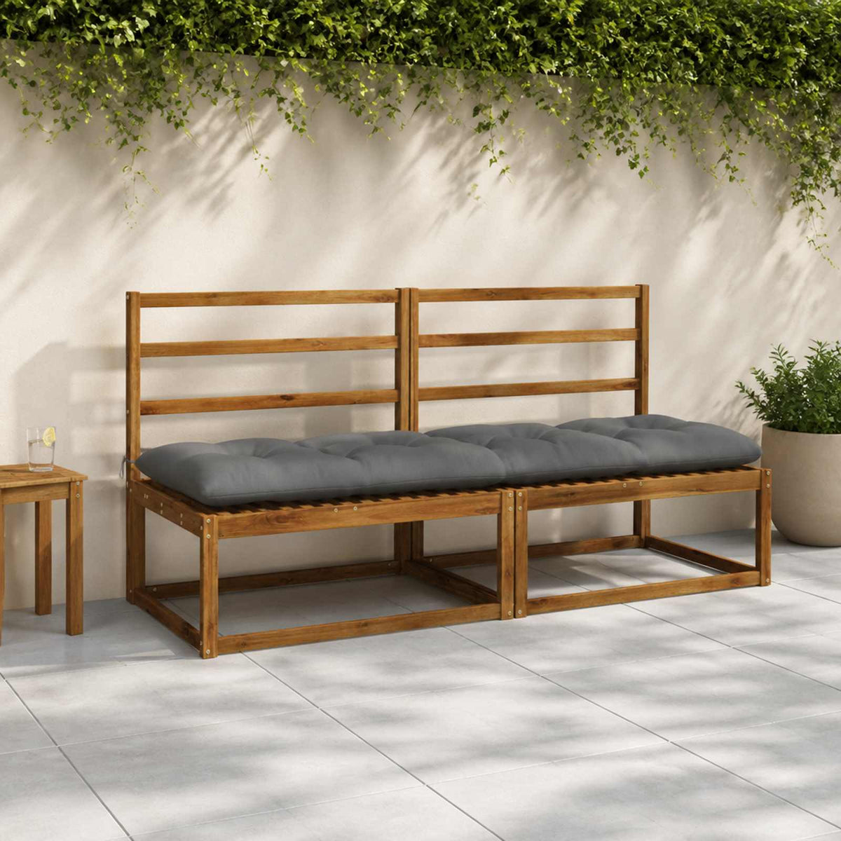 Μαξιλάρι πάγκου VIANEN 100% Πολυεστέρας Γκρι 190 x 60 x 12 εκ - Pakobazaar