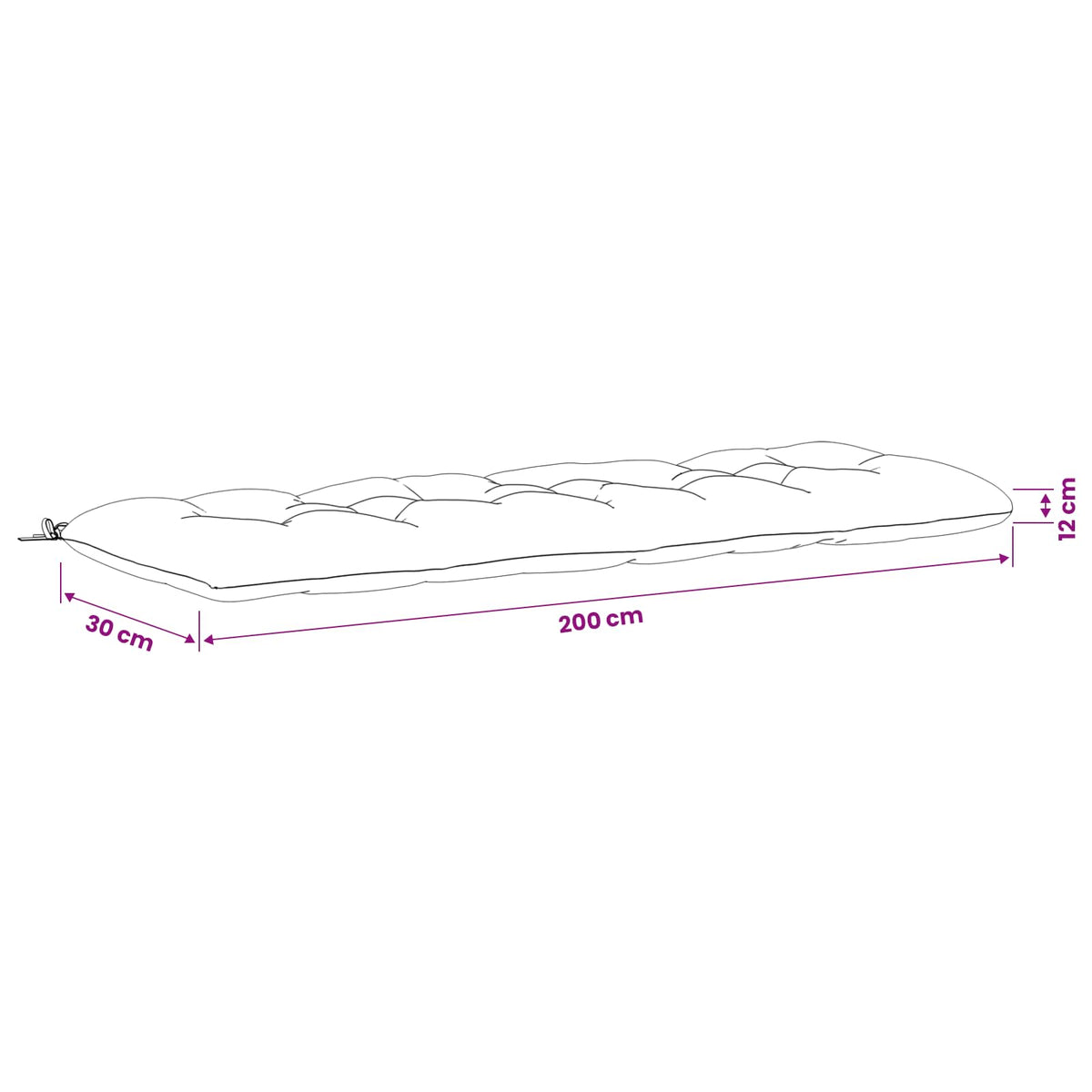 Μαξιλάρι πάγκου VIANEN 100% Πολυεστέρας Μπλε 200 x 30 x 12 εκ