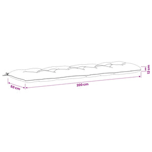 Μαξιλάρι πάγκου VIANEN 100% Πολυεστέρας Γκρι 200 x 50 x 12 εκ