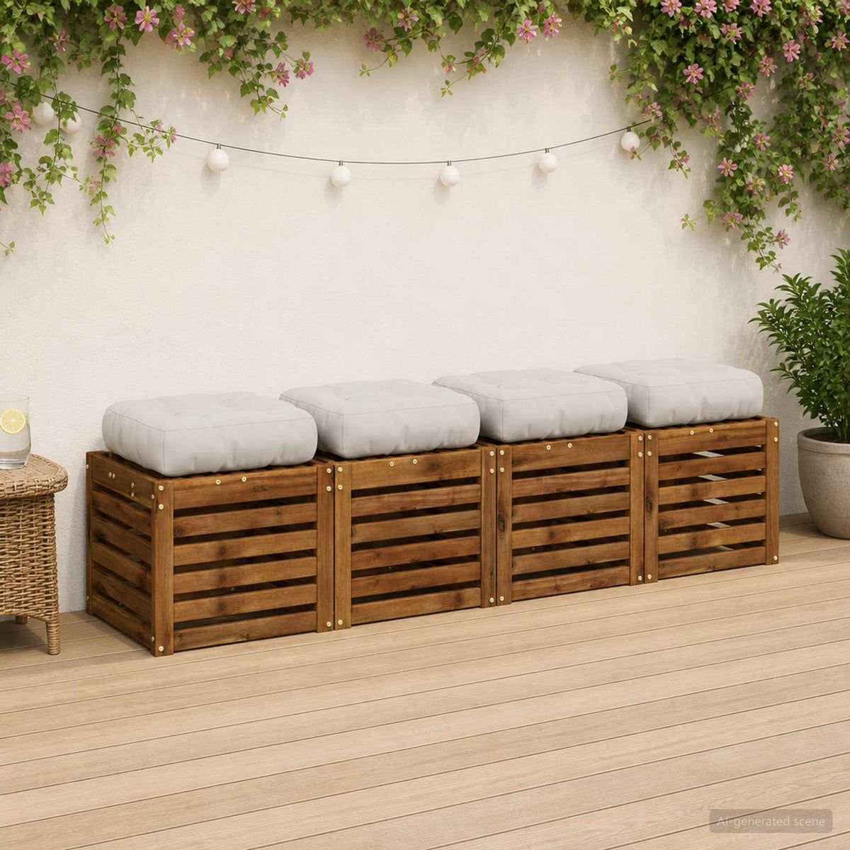 Μαξιλάρια καθιστικού 4 κομματιών VIANEN 4 pcs 100% Πολυεστέρας - Pakobazaar