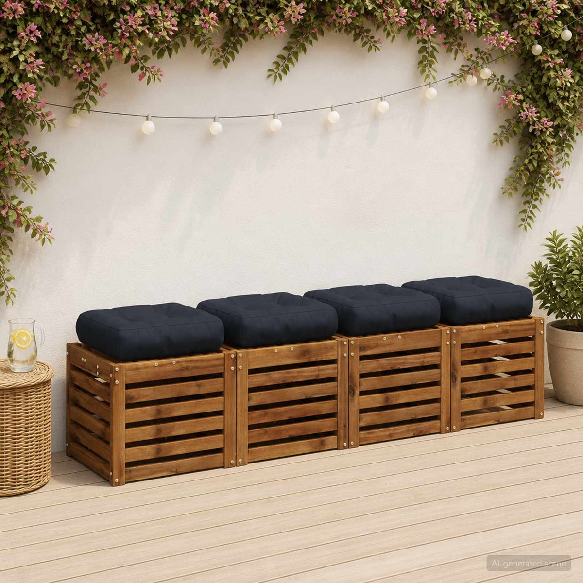Μαξιλάρια καθιστικού 4 κομματιών VIANEN 4 pcs 100% Πολυεστέρας