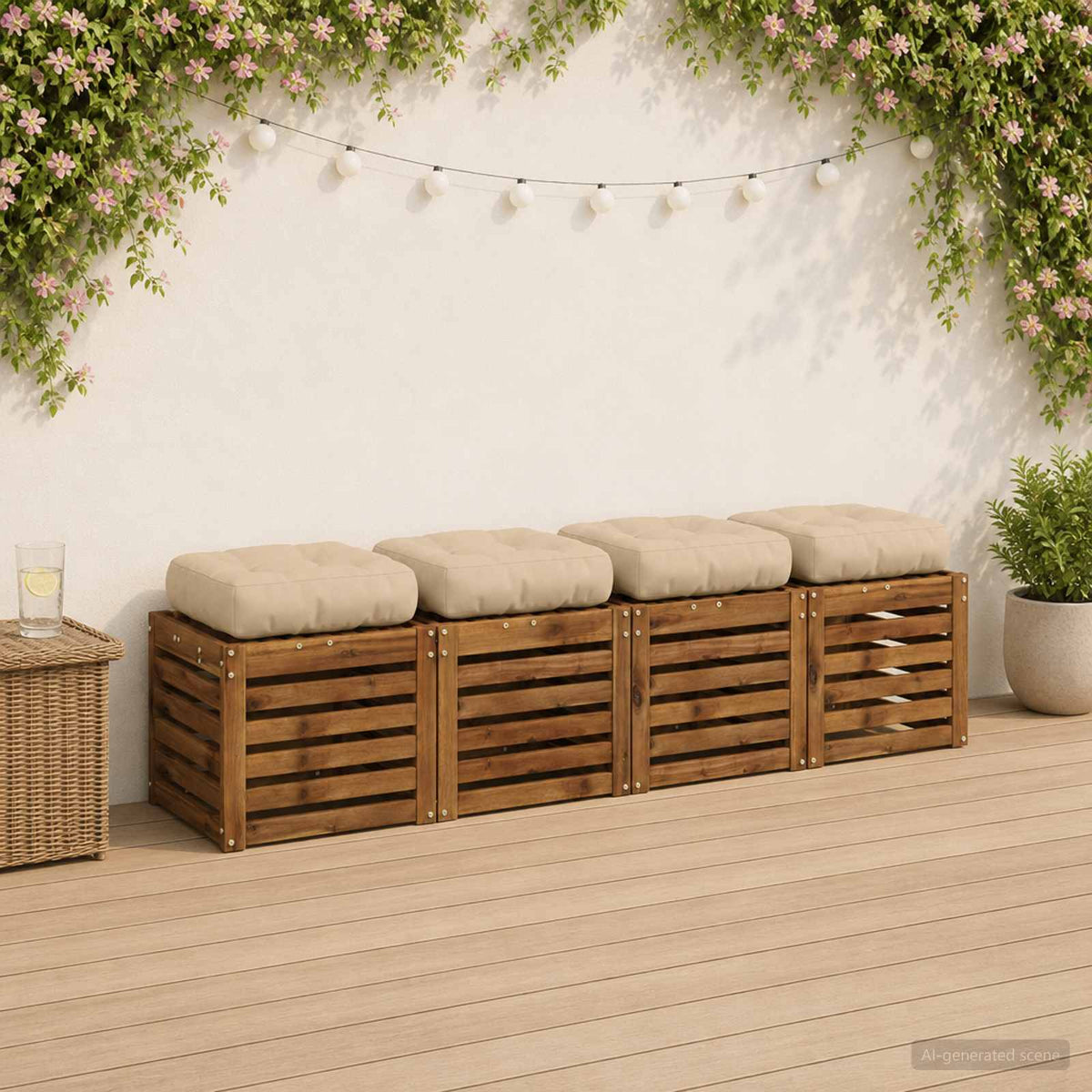 Μαξιλάρια καθιστικού 4 κομματιών VIANEN 4 pcs 100% Πολυεστέρας - Pakobazaar