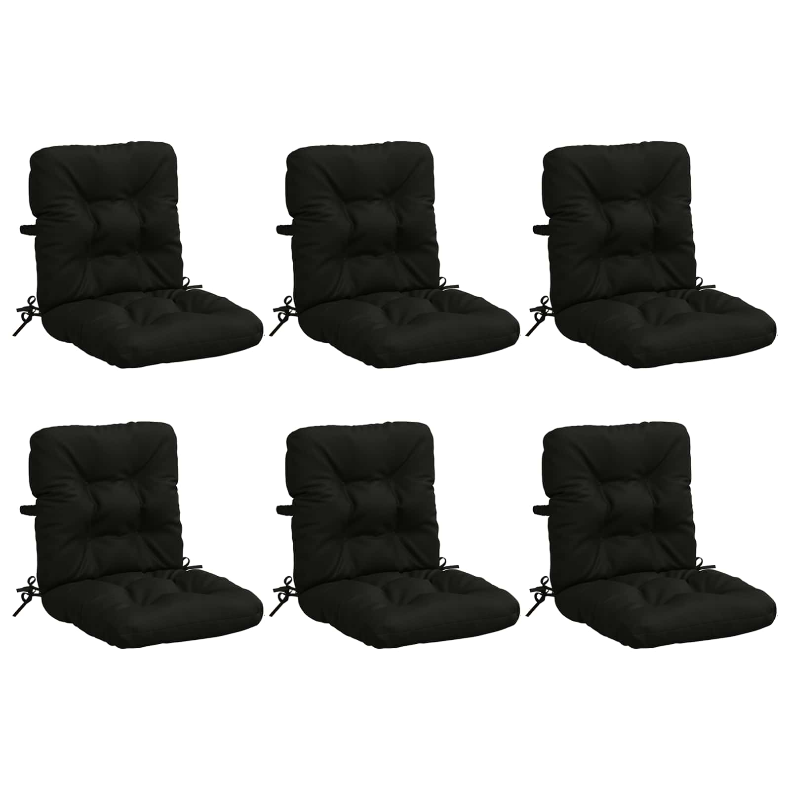Σέτ Μαξιλαριών Υψηλής Πλάτης 6 Τεμαχίων VIANEN 6 pcs Μαύρο - Pakobazaar