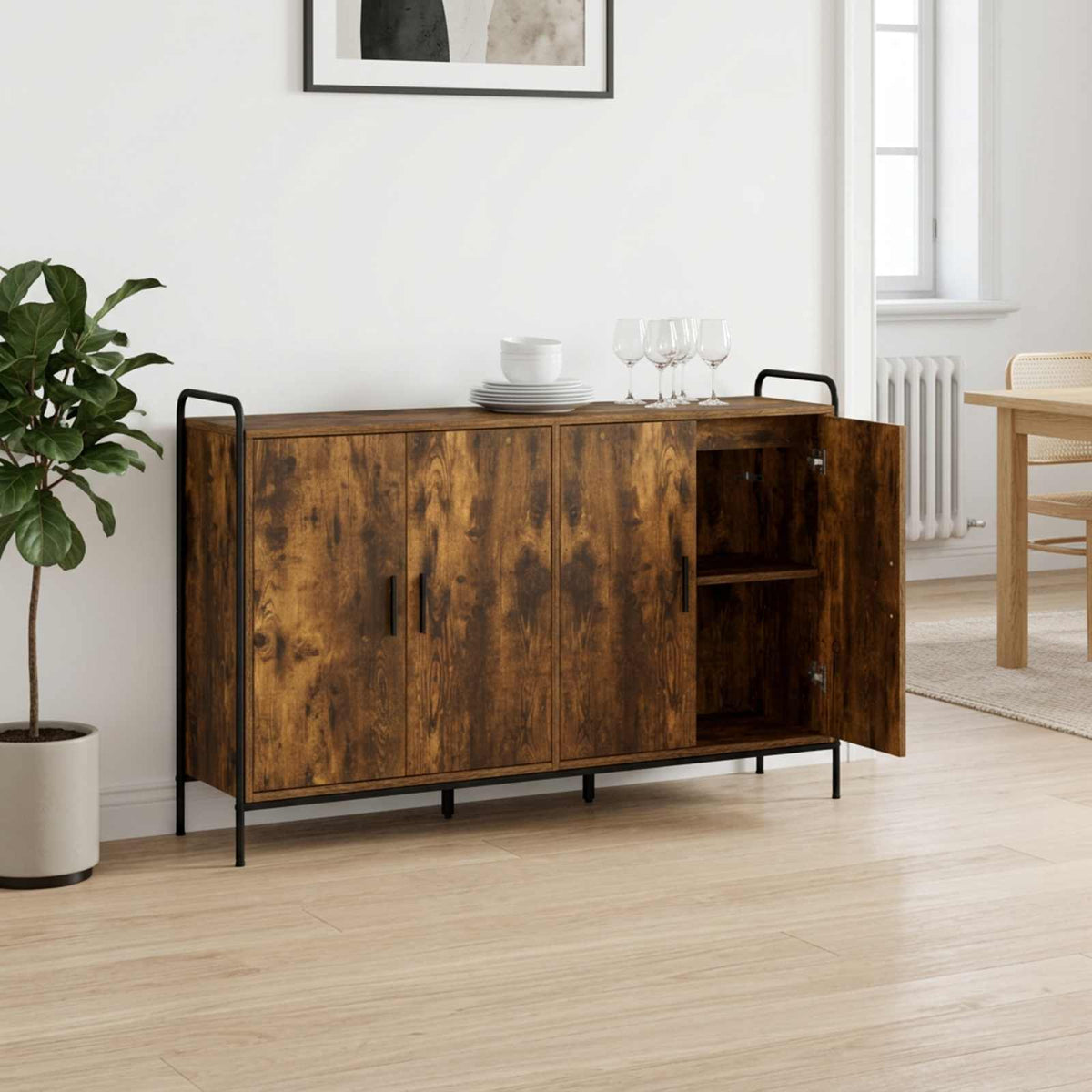 Πλαϊνό γραφείο Καπνισμένο Ξύλο Δρυός 97 x 33 x 81 εκ