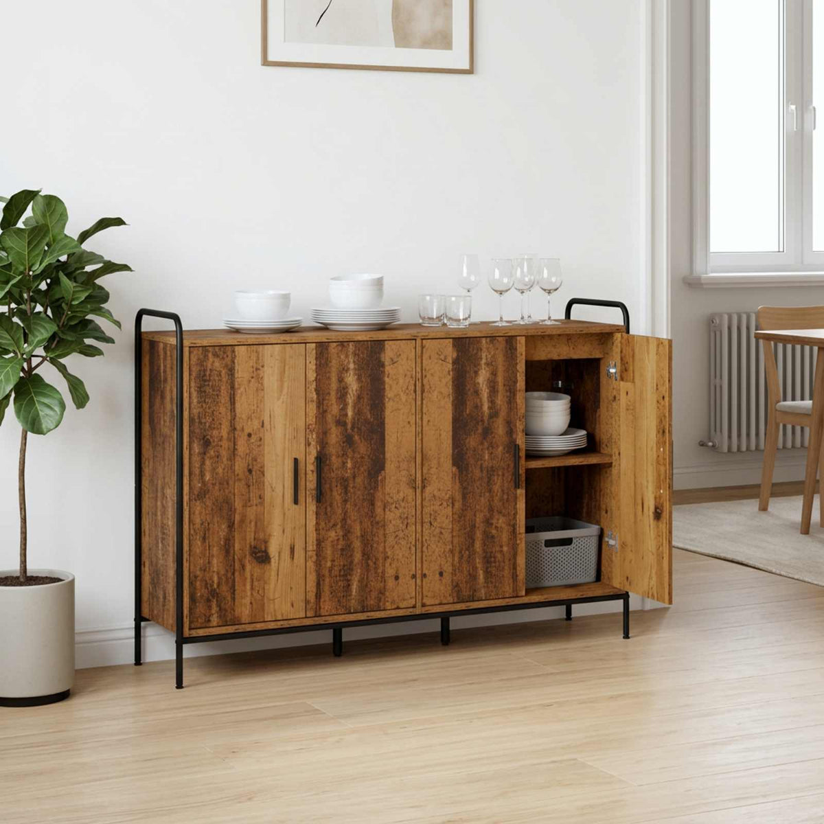 Πλαϊνό γραφείο Παλαιωμένο ξύλο 97 x 33 x 81 εκ - Pakobazaar