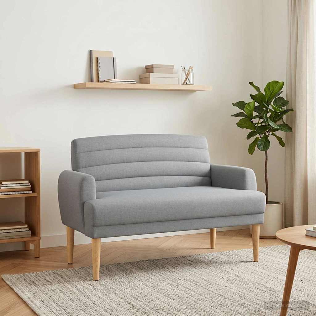 Love seat με κουμπιά Ανοιχτό γκρι 116 x 67 x 80 εκ. Ύφασμα - Pakobazaar