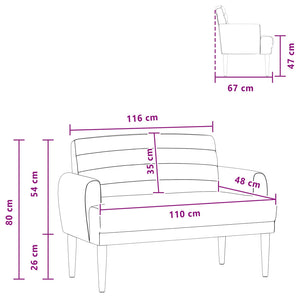 Love seat με κουμπιά Ανοιχτό γκρι 116 x 67 x 80 εκ. Ύφασμα - Pakobazaar
