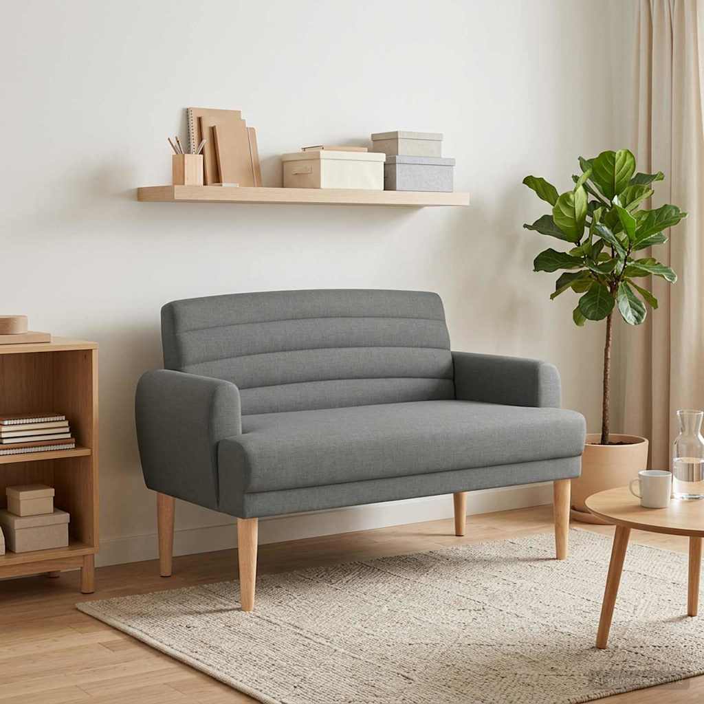 Love seat με κουμπιά Σκούρο Γκρι 116 x 67 x 80 εκ. Ύφασμα - Pakobazaar