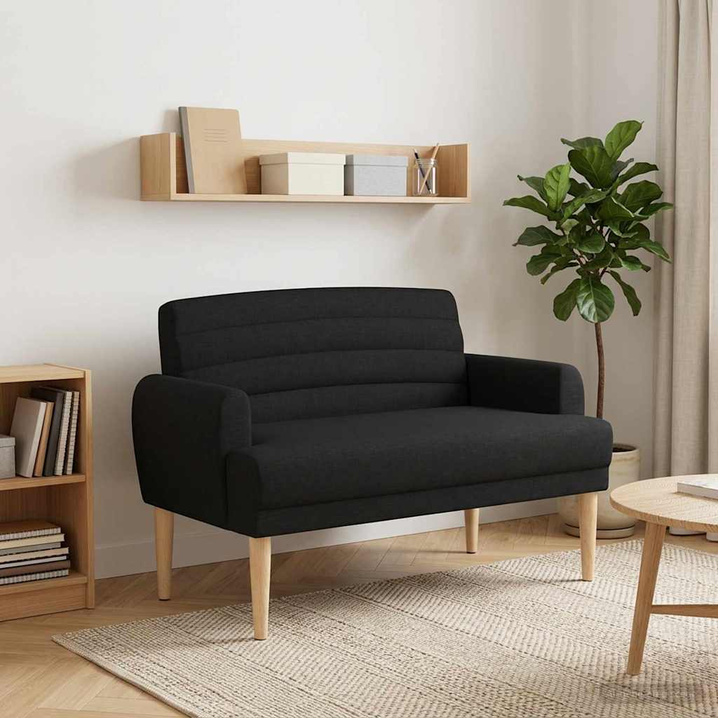 Love seat με κουμπιά Μαύρο 116 x 67 x 80 εκ. Ύφασμα - Pakobazaar