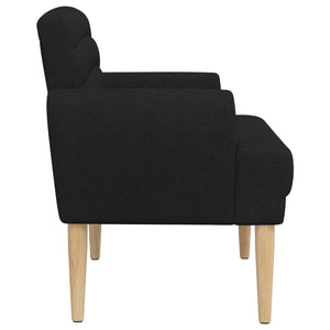Love seat με κουμπιά Μαύρο 116 x 67 x 80 εκ. Ύφασμα - Pakobazaar