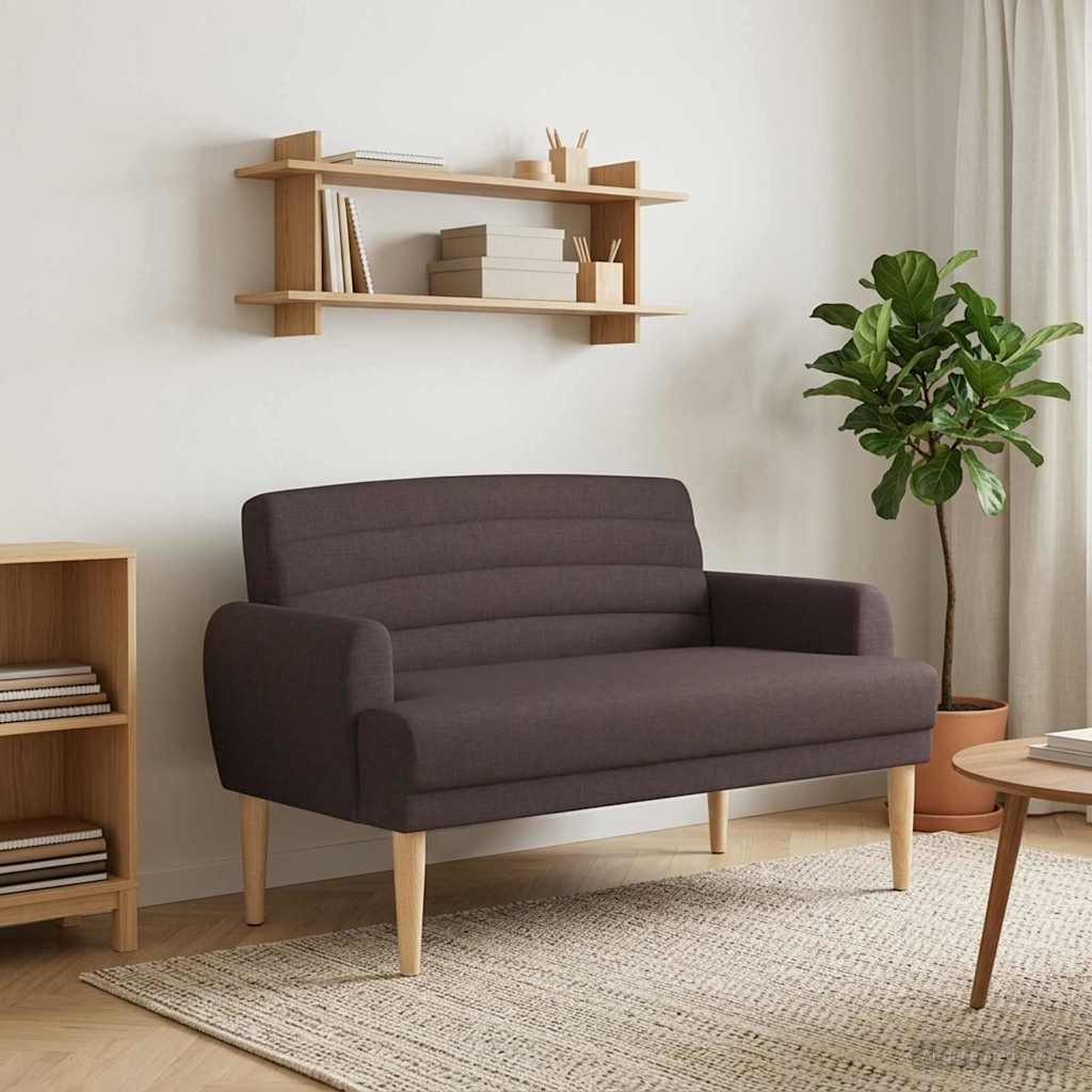 Love seat με κουμπιά Σκούρο Καφέ 116 x 67 x 80 εκ. Ύφασμα - Pakobazaar