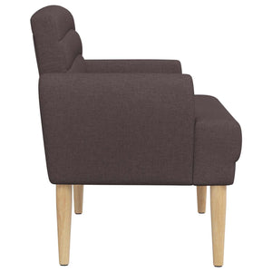 Love seat με κουμπιά Σκούρο Καφέ 116 x 67 x 80 εκ. Ύφασμα - Pakobazaar