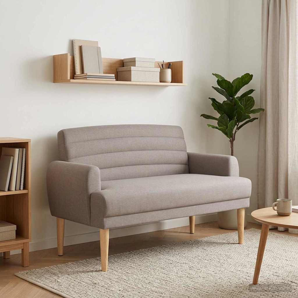 Love seat με κουμπιά Taupe 116 x 67 x 80 εκ. Ύφασμα