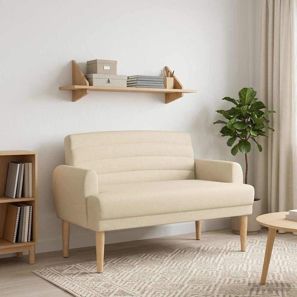 Love seat με κουμπιά Κρεμ 116 x 67 x 80 εκ. Ύφασμα - Pakobazaar