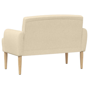 Love seat με κουμπιά Κρεμ 116 x 67 x 80 εκ. Ύφασμα - Pakobazaar