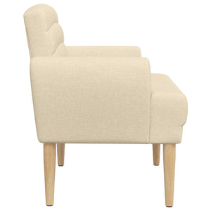 Love seat με κουμπιά Κρεμ 116 x 67 x 80 εκ. Ύφασμα - Pakobazaar