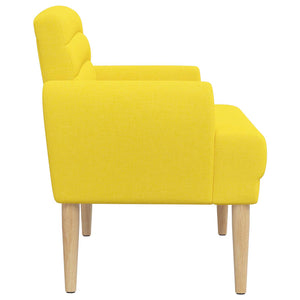 Love seat με κουμπιά Απαλό Κίτρινο 116 x 67 x 80 εκ. Ύφασμα - Pakobazaar