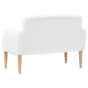 Love seat με κουμπιά Λευκό 116 x 67 x 80 εκ. Ύφασμα - Pakobazaar