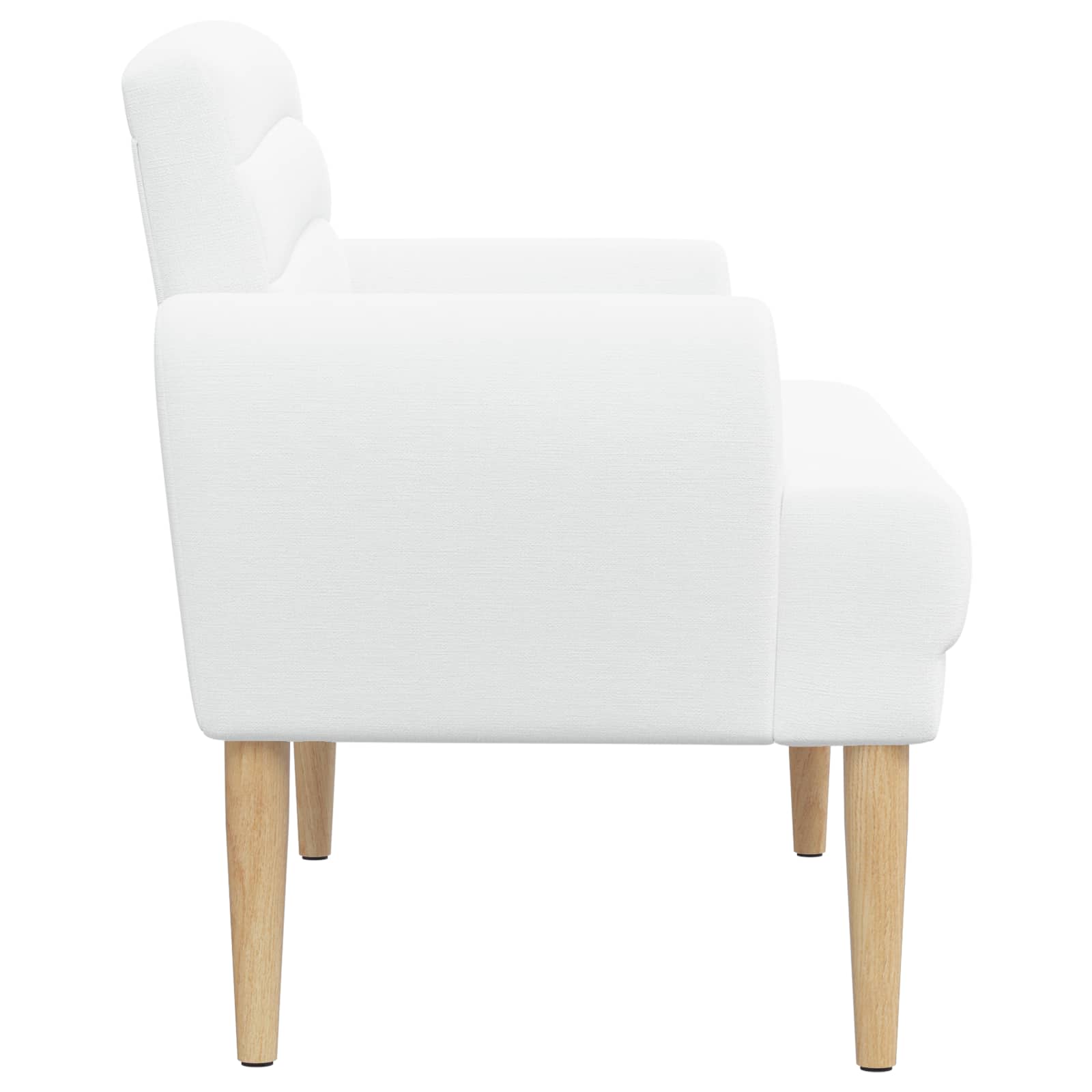 Love seat με κουμπιά Λευκό 116 x 67 x 80 εκ. Ύφασμα - Pakobazaar