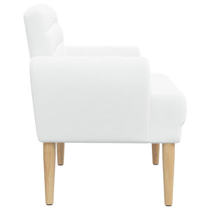 Love seat με κουμπιά Λευκό 116 x 67 x 80 εκ. Ύφασμα - Pakobazaar