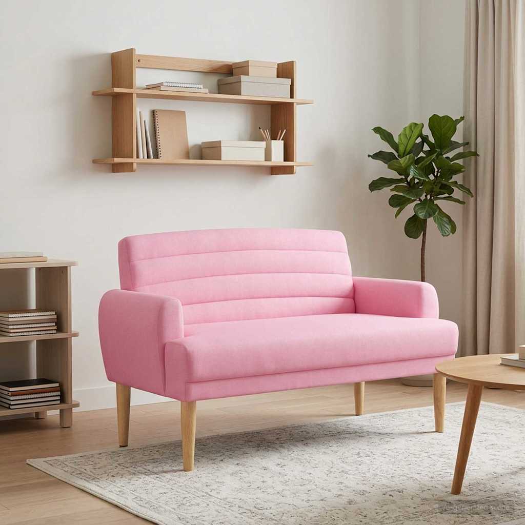Love seat με κουμπιά Ροζ 116 x 67 x 80 εκ. Ύφασμα - Pakobazaar