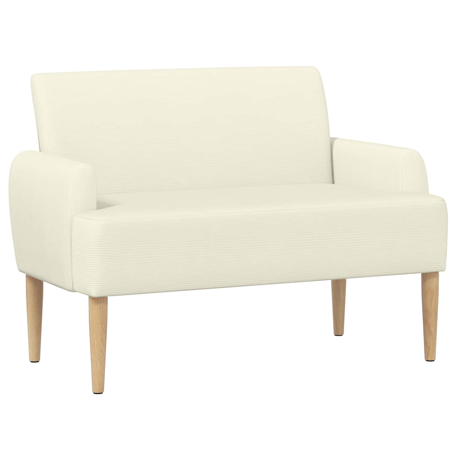 Love seat με κουμπιά Κρεμ 116 x 67 x 81 εκ Υφασμάτινο Κορντουρά - Pakobazaar