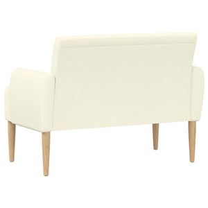 Love seat με κουμπιά Κρεμ 116 x 67 x 81 εκ Υφασμάτινο Κορντουρά - Pakobazaar