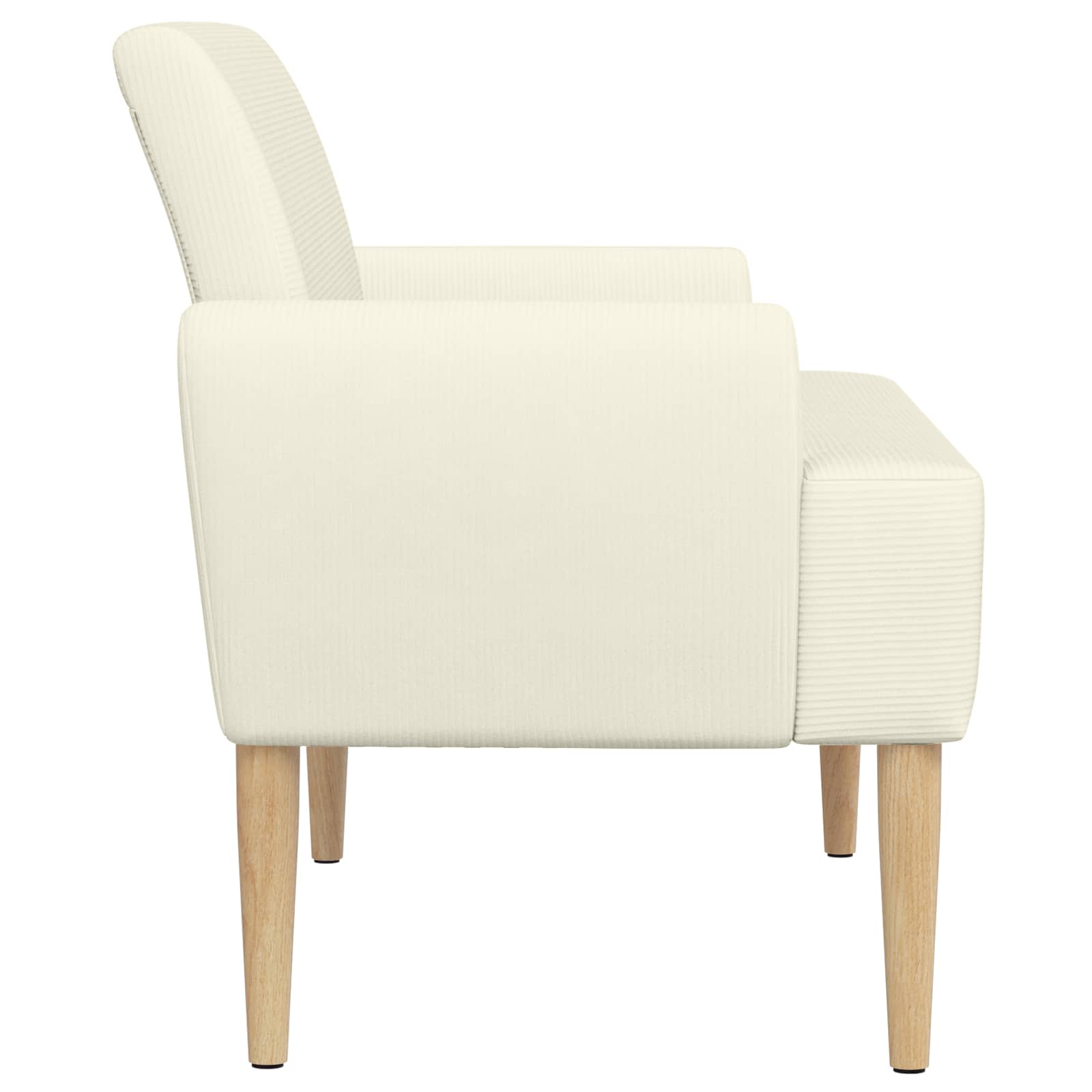 Love seat με κουμπιά Κρεμ 116 x 67 x 81 εκ Υφασμάτινο Κορντουρά - Pakobazaar