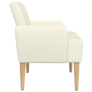 Love seat με κουμπιά Κρεμ 116 x 67 x 81 εκ Υφασμάτινο Κορντουρά - Pakobazaar