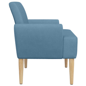 Love seat με κουμπιά Μπλε 116 x 67 x 81 εκ Υφασμάτινο Κορντουρά - Pakobazaar