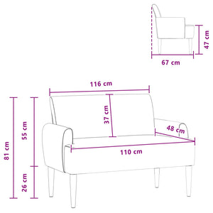 Love seat με κουμπιά Ανοιχτό Πράσινο Γκρι 116 x 67 x 81 εκ - Pakobazaar