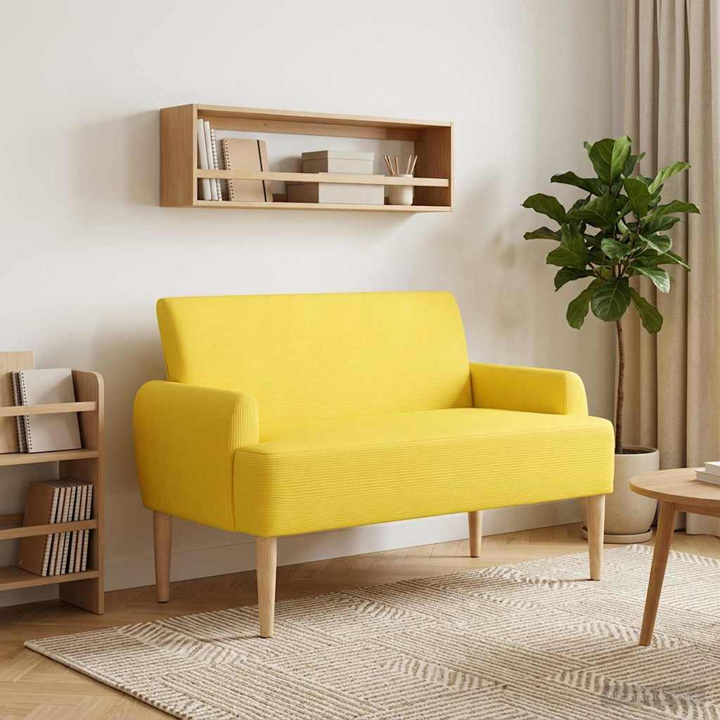 Love seat με κουμπιά Απαλό Κίτρινο 116 x 67 x 81 εκ - Pakobazaar