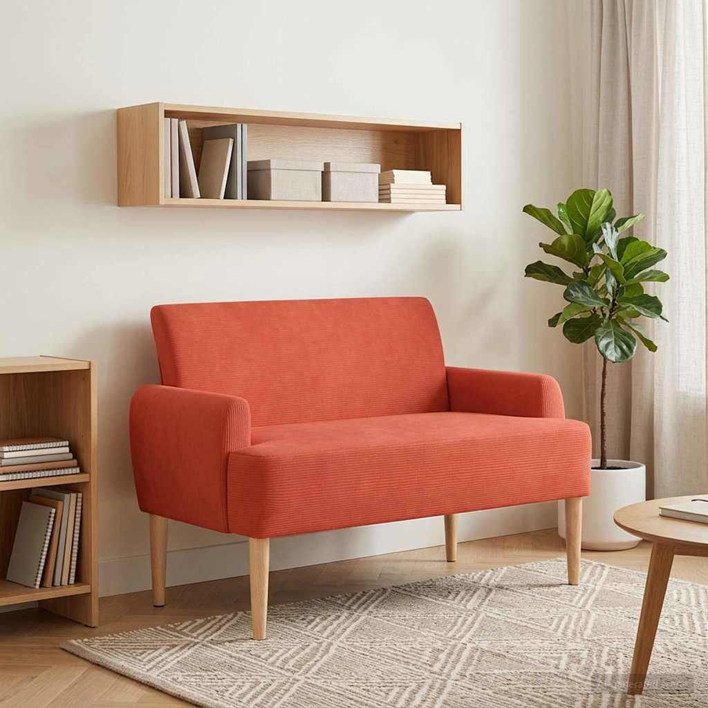 Love seat με κουμπιά Κόκκινο Πορτοκαλί 116 x 67 x 81 εκ - Pakobazaar