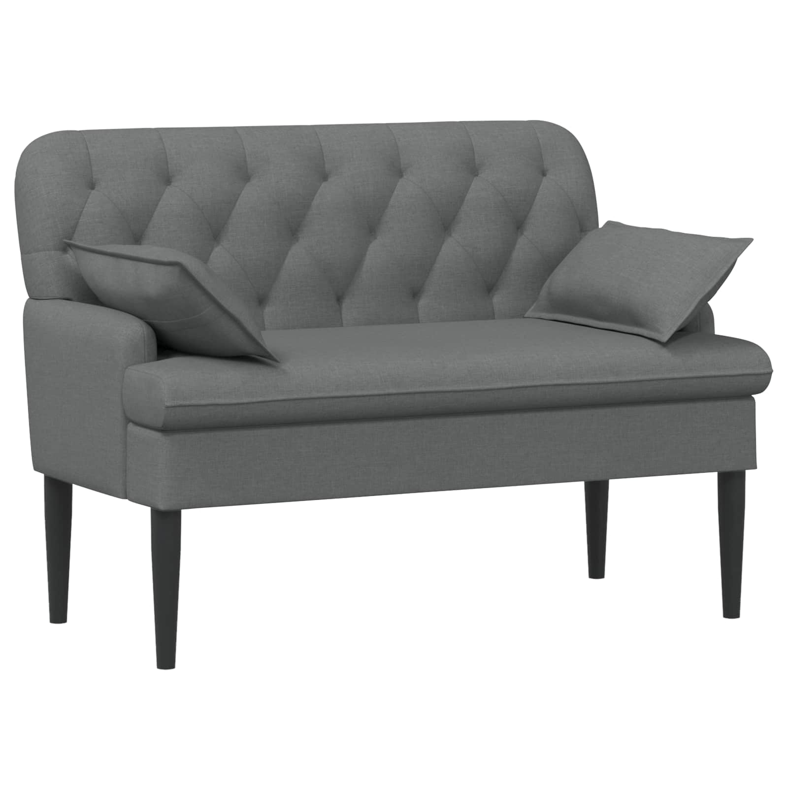 Love seat με κουμπιά Σκούρο Γκρι 111 x 68 x 80 εκ. Ύφασμα - Pakobazaar
