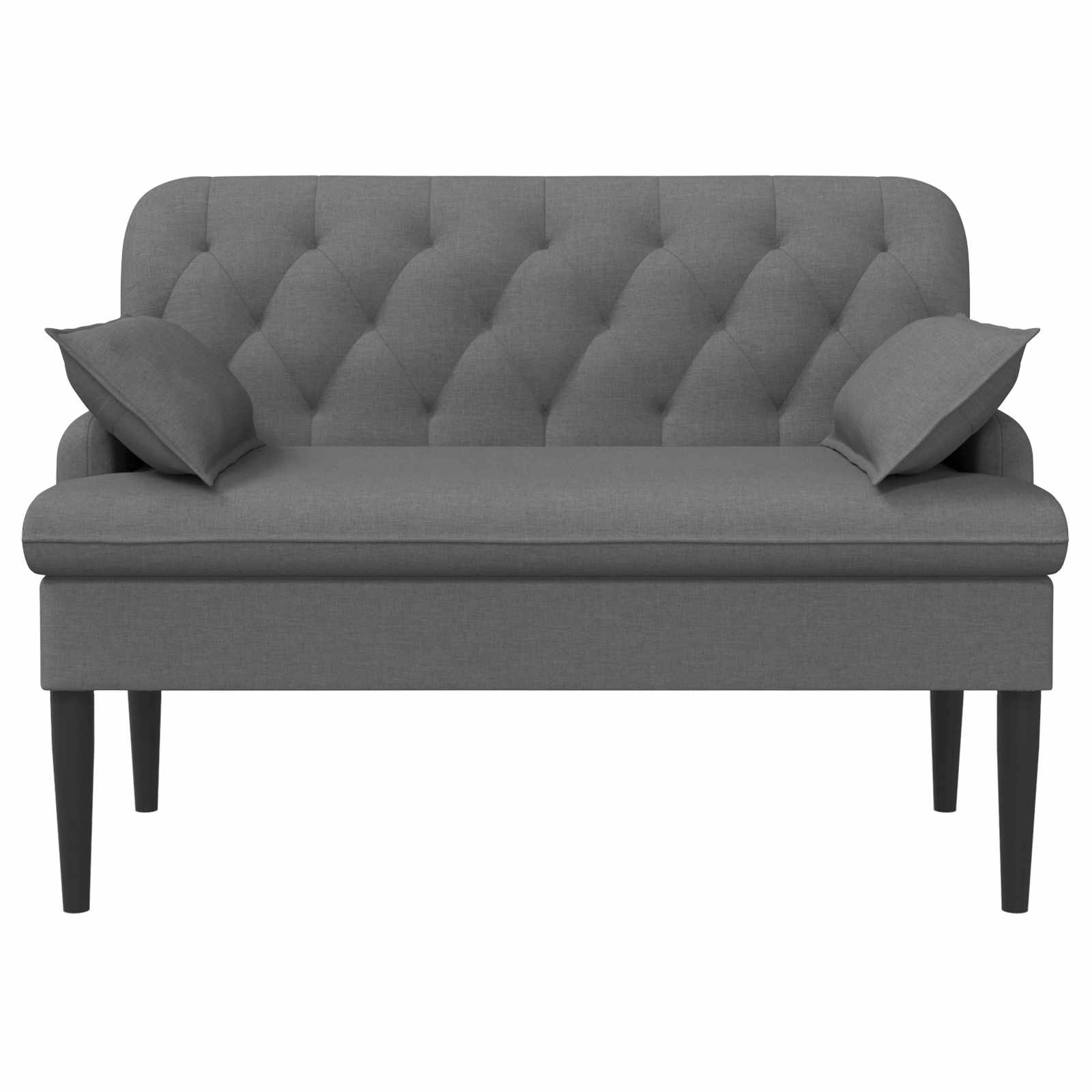 Love seat με κουμπιά Σκούρο Γκρι 111 x 68 x 80 εκ. Ύφασμα - Pakobazaar