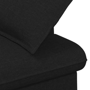 Love seat με κουμπιά Μαύρο 111 x 68 x 80 εκ. Ύφασμα - Pakobazaar