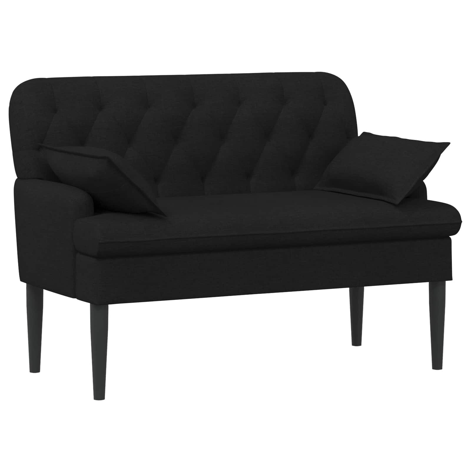 Love seat με κουμπιά Μαύρο 111 x 68 x 80 εκ. Ύφασμα - Pakobazaar