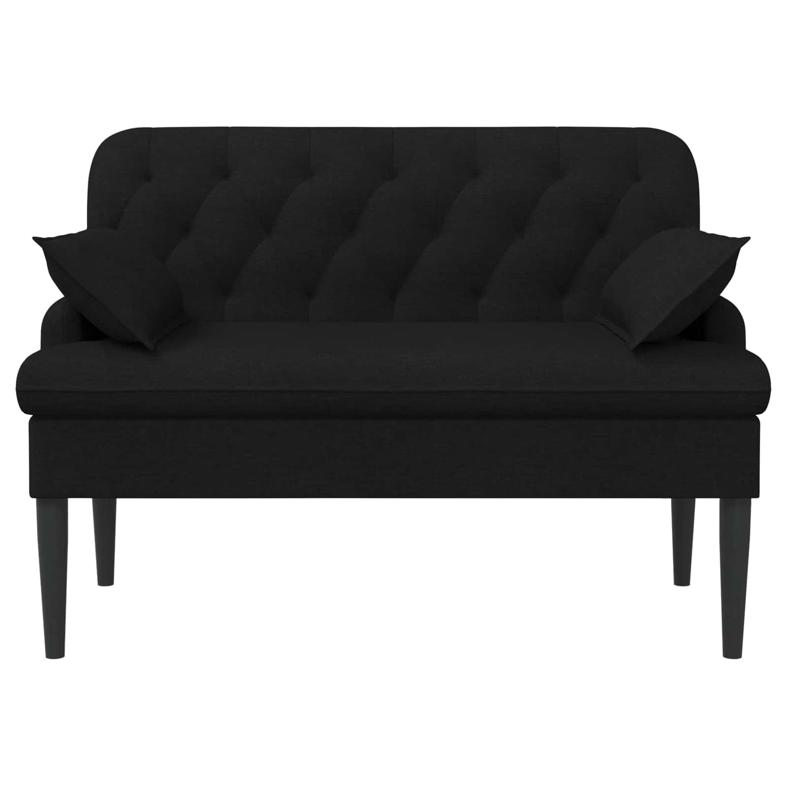 Love seat με κουμπιά Μαύρο 111 x 68 x 80 εκ. Ύφασμα - Pakobazaar