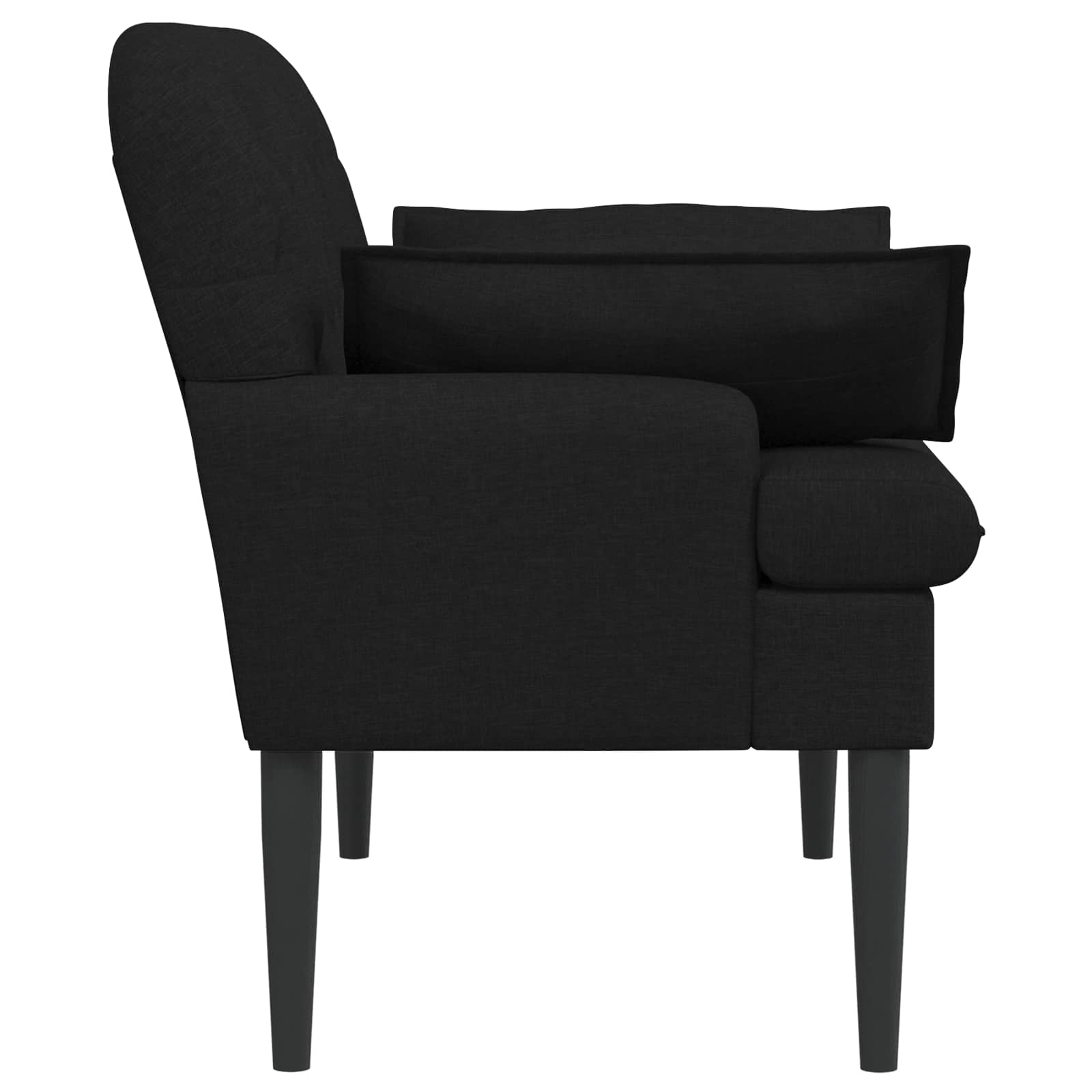 Love seat με κουμπιά Μαύρο 111 x 68 x 80 εκ. Ύφασμα - Pakobazaar