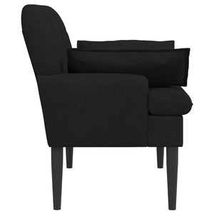 Love seat με κουμπιά Μαύρο 111 x 68 x 80 εκ. Ύφασμα - Pakobazaar