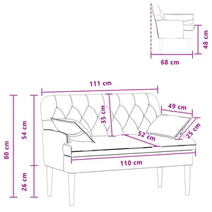 Love seat με κουμπιά Μαύρο 111 x 68 x 80 εκ. Ύφασμα - Pakobazaar