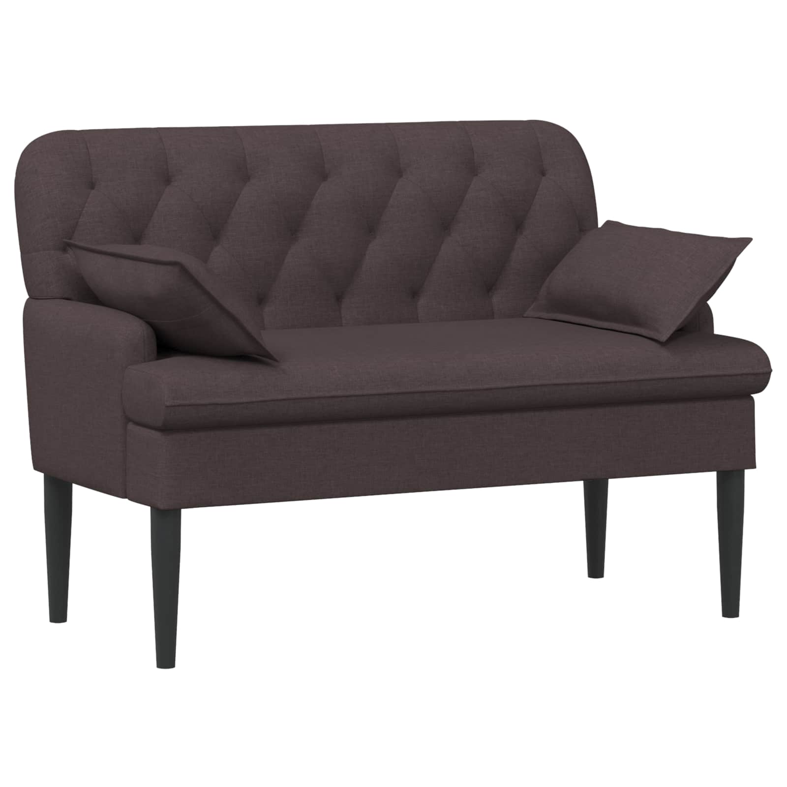 Love seat με κουμπιά Σκούρο Καφέ 111 x 68 x 80 εκ. Ύφασμα - Pakobazaar
