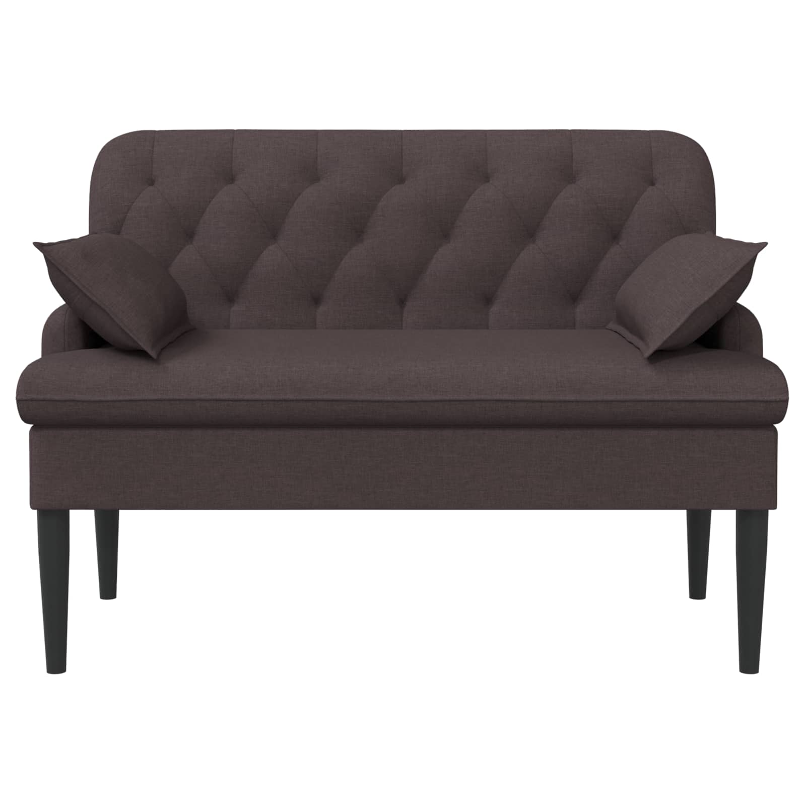 Love seat με κουμπιά Σκούρο Καφέ 111 x 68 x 80 εκ. Ύφασμα - Pakobazaar