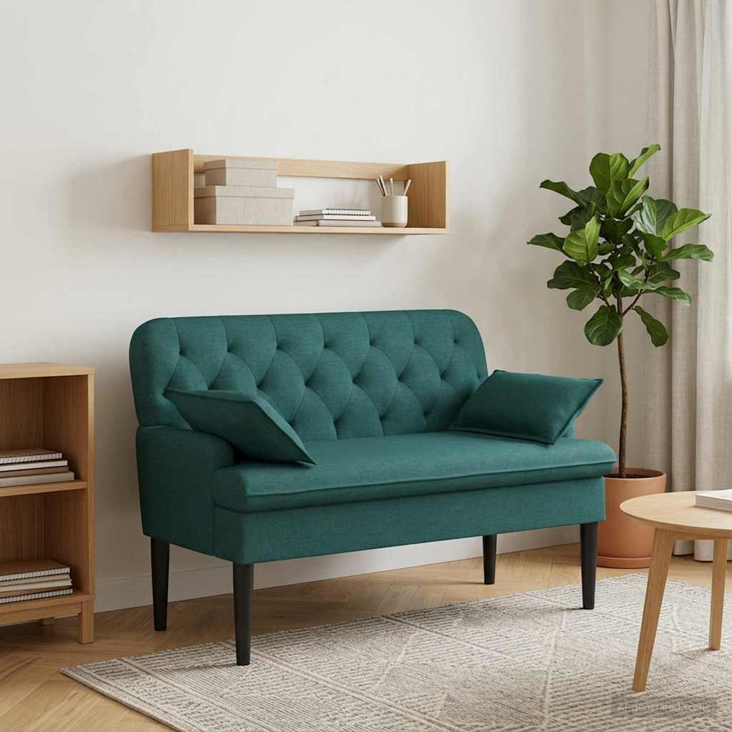 Love seat με κουμπιά Σκούρο Πράσινο 111 x 68 x 80 εκ. Ύφασμα - Pakobazaar