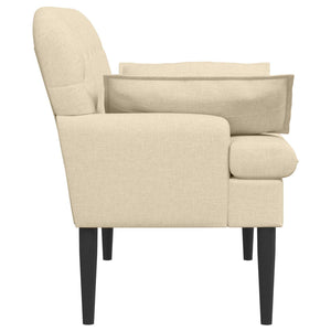 Love seat με κουμπιά Κρεμ 111 x 68 x 80 εκ. Ύφασμα - Pakobazaar
