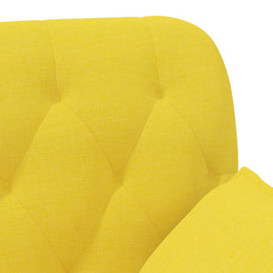 Love seat με κουμπιά Ανοιχτό Κίτρινο 111 x 68 x 80 εκ. Ύφασμα - Pakobazaar