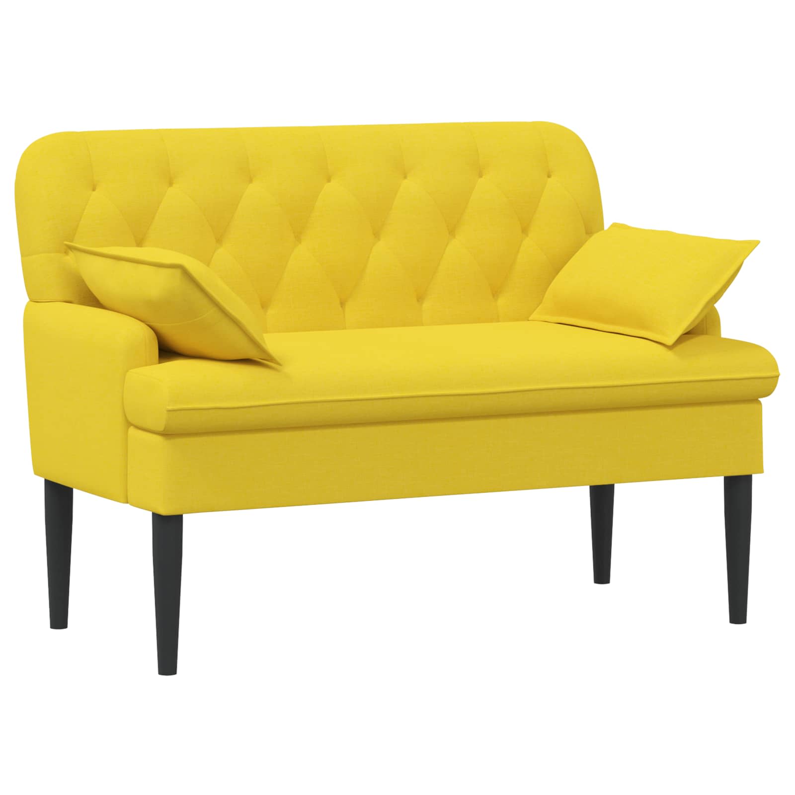 Love seat με κουμπιά Ανοιχτό Κίτρινο 111 x 68 x 80 εκ. Ύφασμα - Pakobazaar