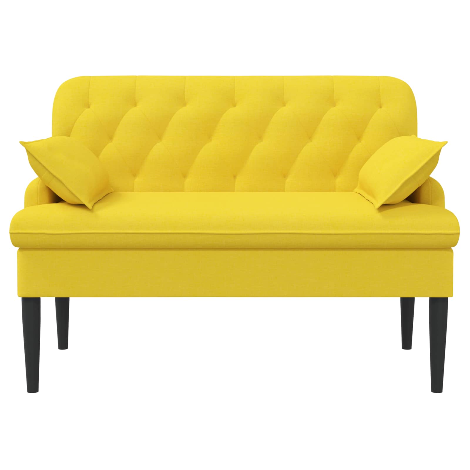 Love seat με κουμπιά Ανοιχτό Κίτρινο 111 x 68 x 80 εκ. Ύφασμα - Pakobazaar