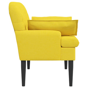 Love seat με κουμπιά Ανοιχτό Κίτρινο 111 x 68 x 80 εκ. Ύφασμα - Pakobazaar